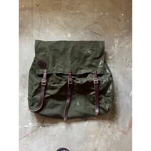 GIANT! Vintage Duluth Pack Backpack  Canvas, Distressed, Camping Green, Leather